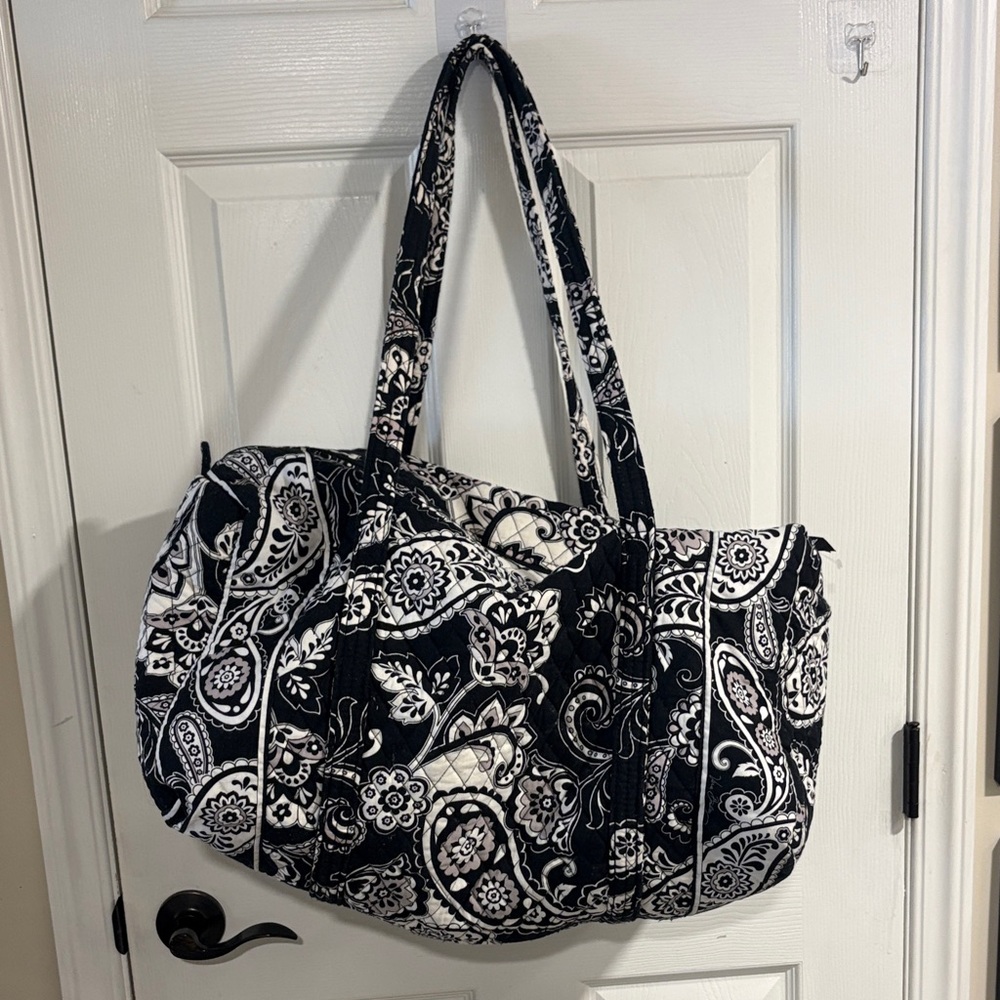 Vera Bradley Black and White Bandana Paisley Tote